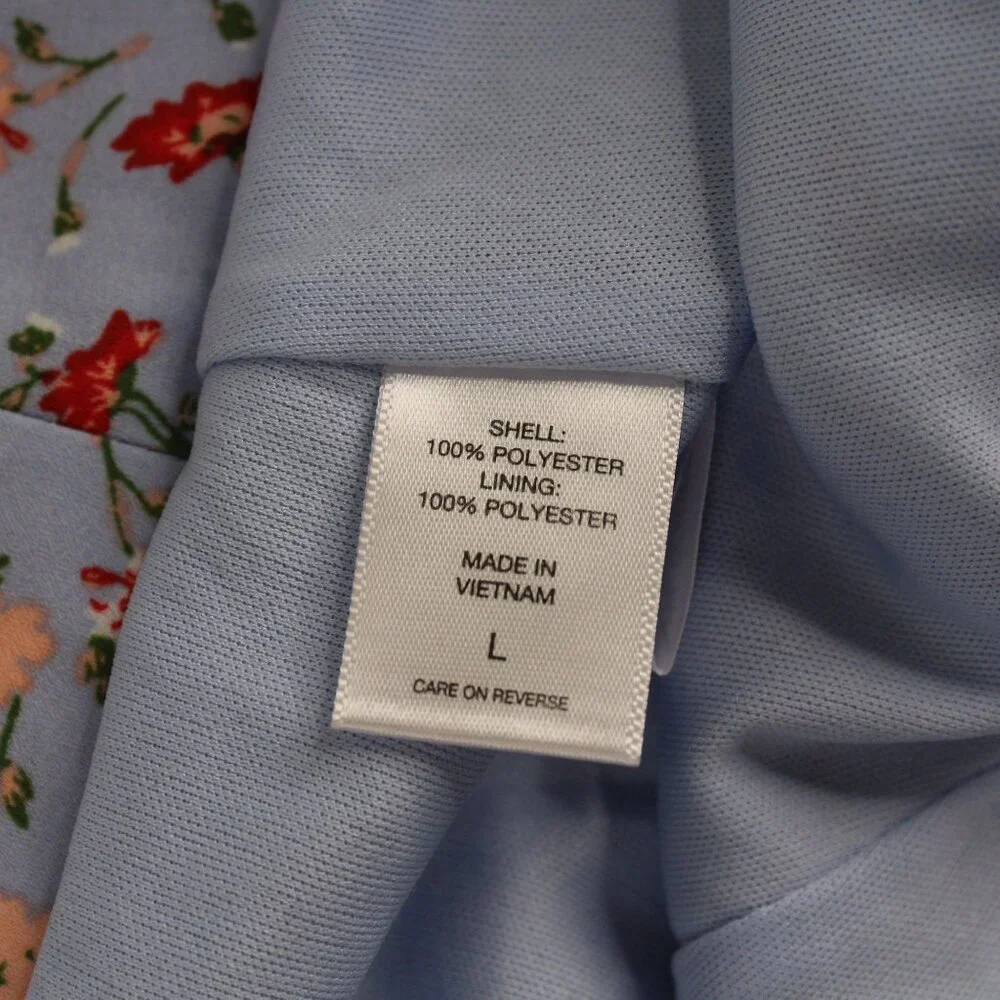 New York & Company Womens Large Red Blue Floral Hi-Lo Hem Ruffled Layers Skirt - Picture 10 of 10